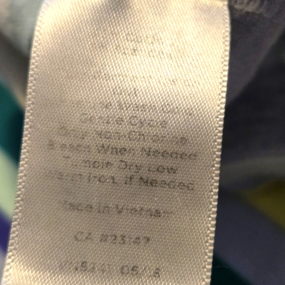 Talbots Tee Colorful Striped Crewneck Top 3/4 Sleeve Stretchy Women size S - Picture 7 of 7